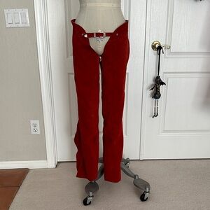 Red Chaps with Silver Buckle